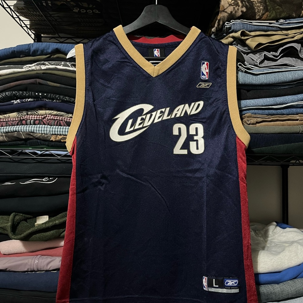 NBA Cleveland Cavaliers LeBron James #23 Navy, Wine & Gold Youth Jersey